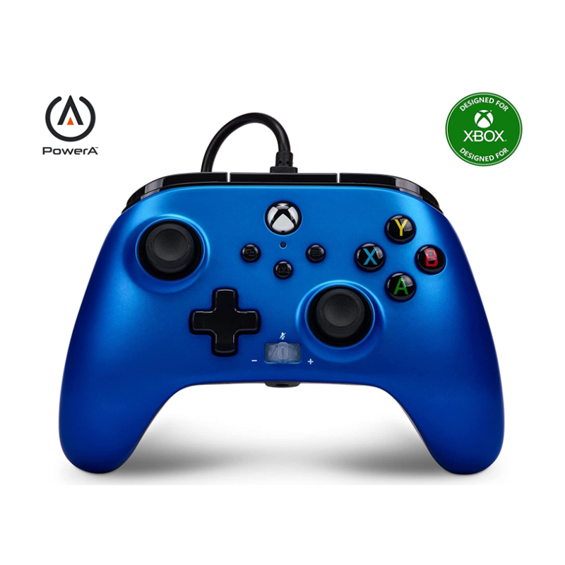 PowerA Enhanced Wired Controller for Xbox Series X|S - Sapphire Fade, gamepad, wired video game controller, gaming controller, Xbox Series X|S